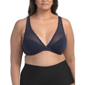 ANTIGEL BY LISE CHARMEL Navy Pleasure Diary Demi Cup Padded Bra